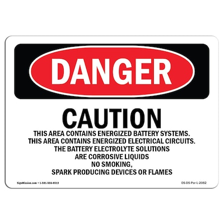 OSHA Danger, Caution This Area Contains Energized, 10in X 7in Decal